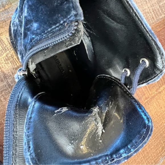 Rebecca Minkoff Gerry Crushed Velvet Combat Boots 8 - Picture 10 of 10